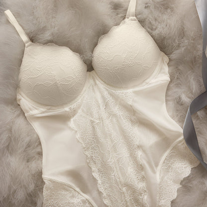 Lace Lift Up Teddy Ecru