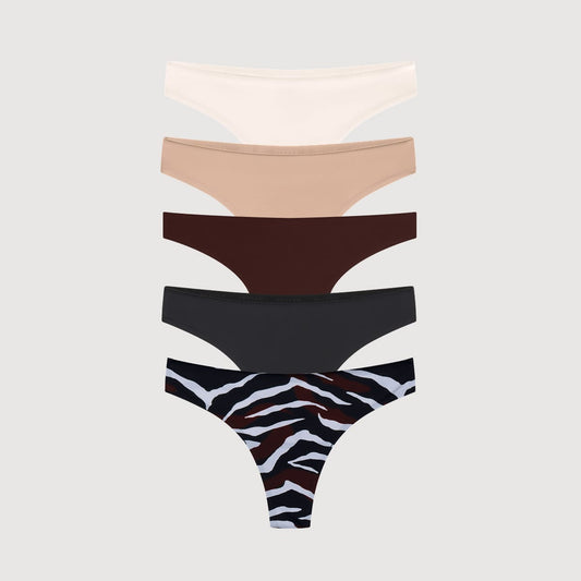Simply Smooth No Show Thong 5 Pack
